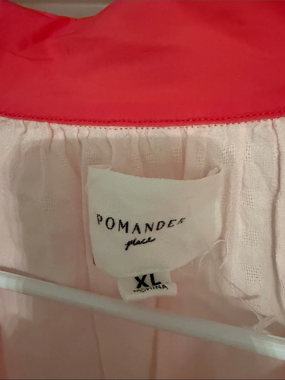 Pomander Place Light Pink Tunic with Red Trim